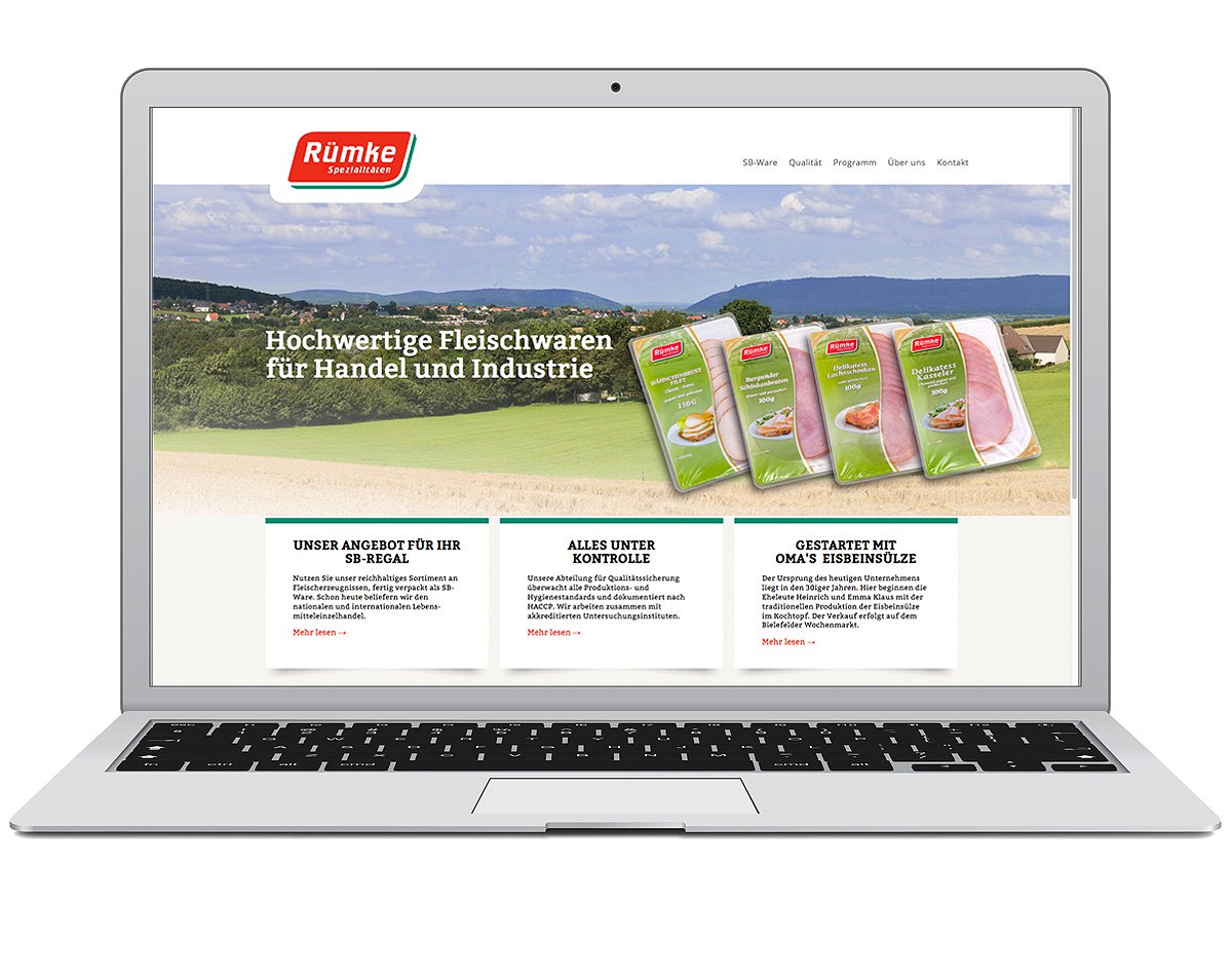 Rümke Spezialitäten Webauftritt