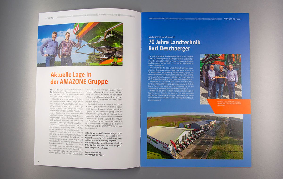 Berger Perk & Partner Werbeagentur Osnabrücker Land Printdesign AMAZONE REPORT