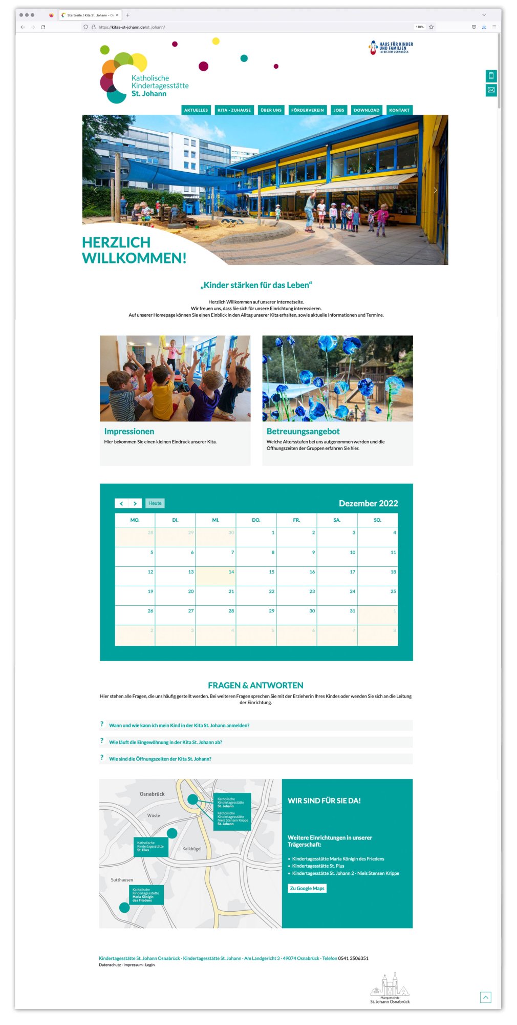 Website Kita St Johann Osnabrueck