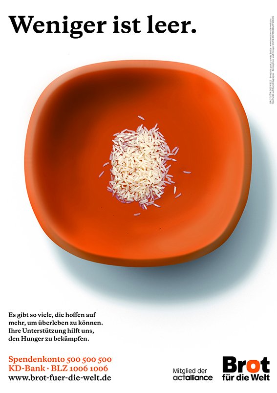 Brot für die Welt - Weniger ist leer