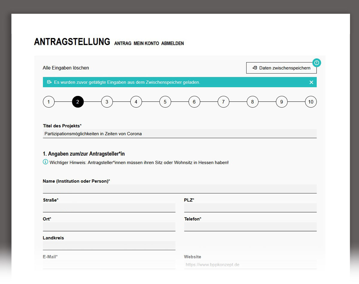 Antragswesen online – Berger, Perk und Partner für Diehl+Ritter